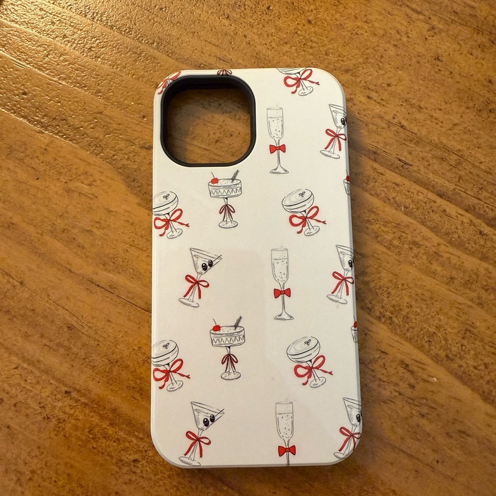Chic White Phone Case with Red Bow Design